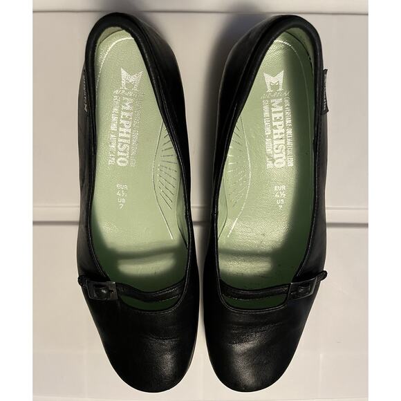 Mephisto Mary Jane Flats Women 7M Shoes Black Leather Slip On Comfort Loafers - Picture 5 of 11
